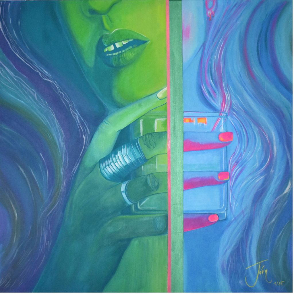 Woman with Glas_voll